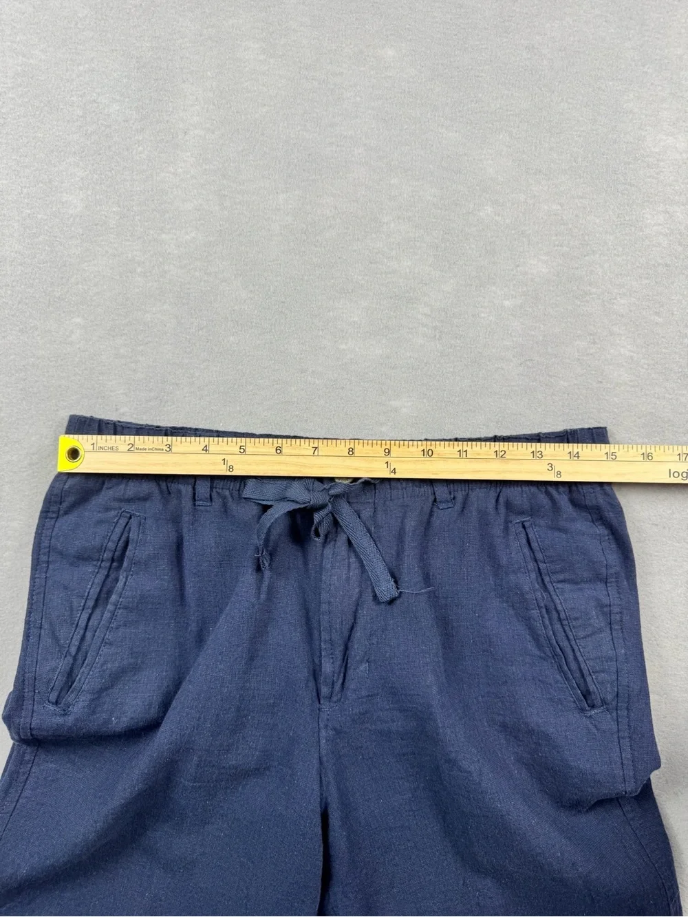 Tasso Elba Men’s Small Navy 100% Linen Pants Lightweight Summer Resort 30x29